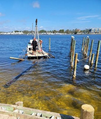 new piles set for new dock near valparaiso, florida